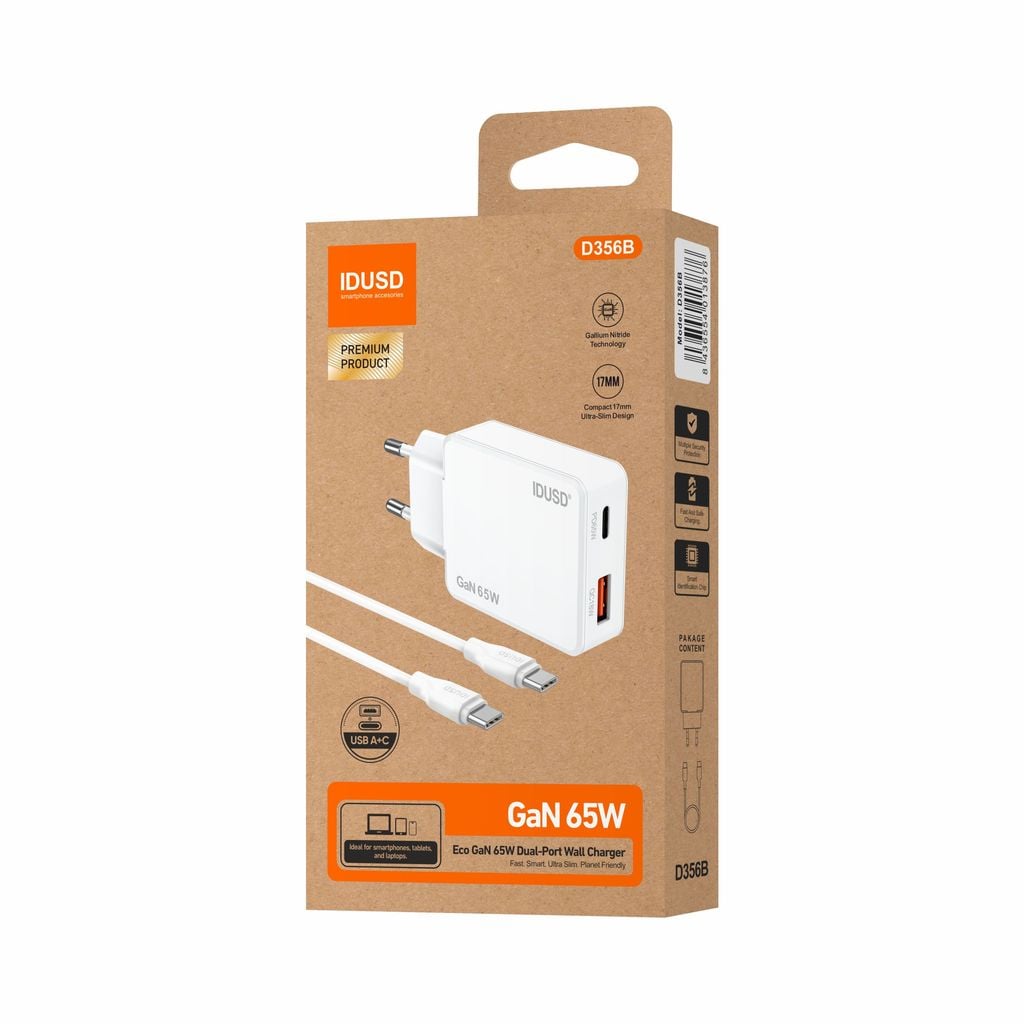 image of GaN PD45W Dual USB‑C Fast Charger – D356B