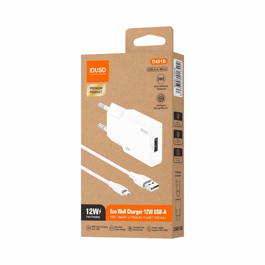 image of Eco Wall Charger 12 W USB‑A - D401B