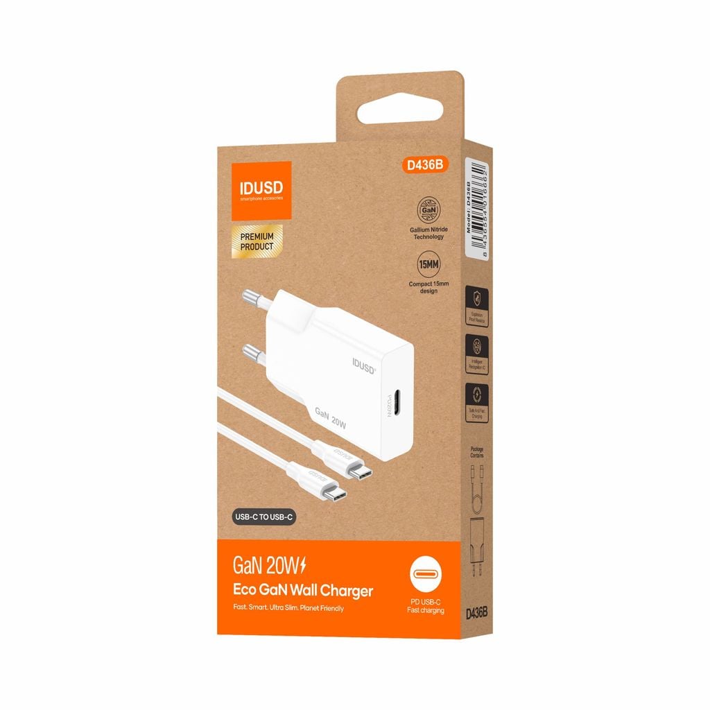 image of Eco GaN 20W Wall Charger PD USB-C - D436B